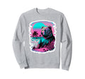 Vaporwave Synthwave Surfer Bear Beach Sweatshirt - Minimalist Print Unisex - T-Shirt, Sweatshirt, Hoodie