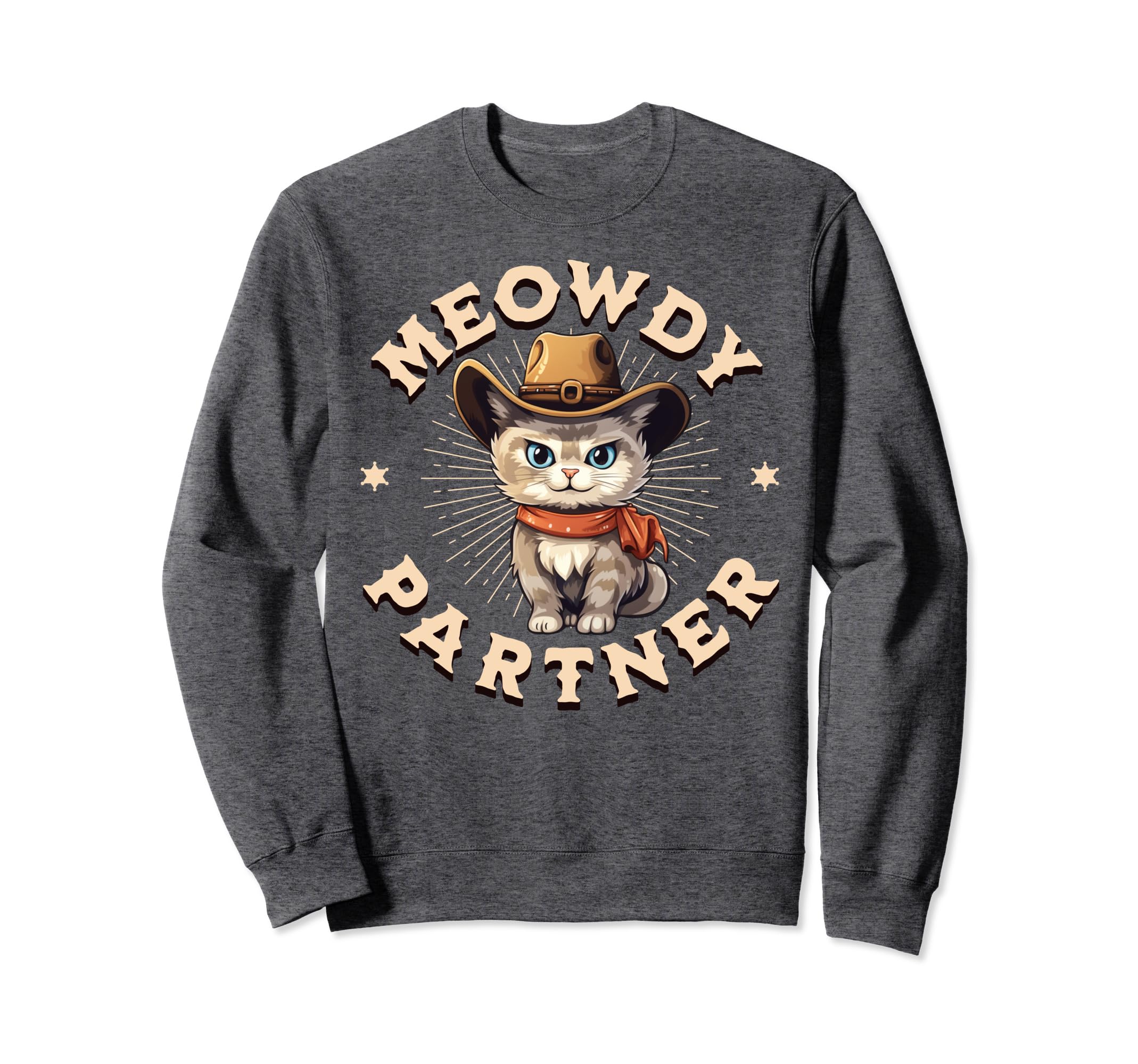 Meowdy Partner Country Music Cat Cowboy Sweatshirt - Unique Graphic Unisex - T-Shirt, Sweatshirt, Hoodie