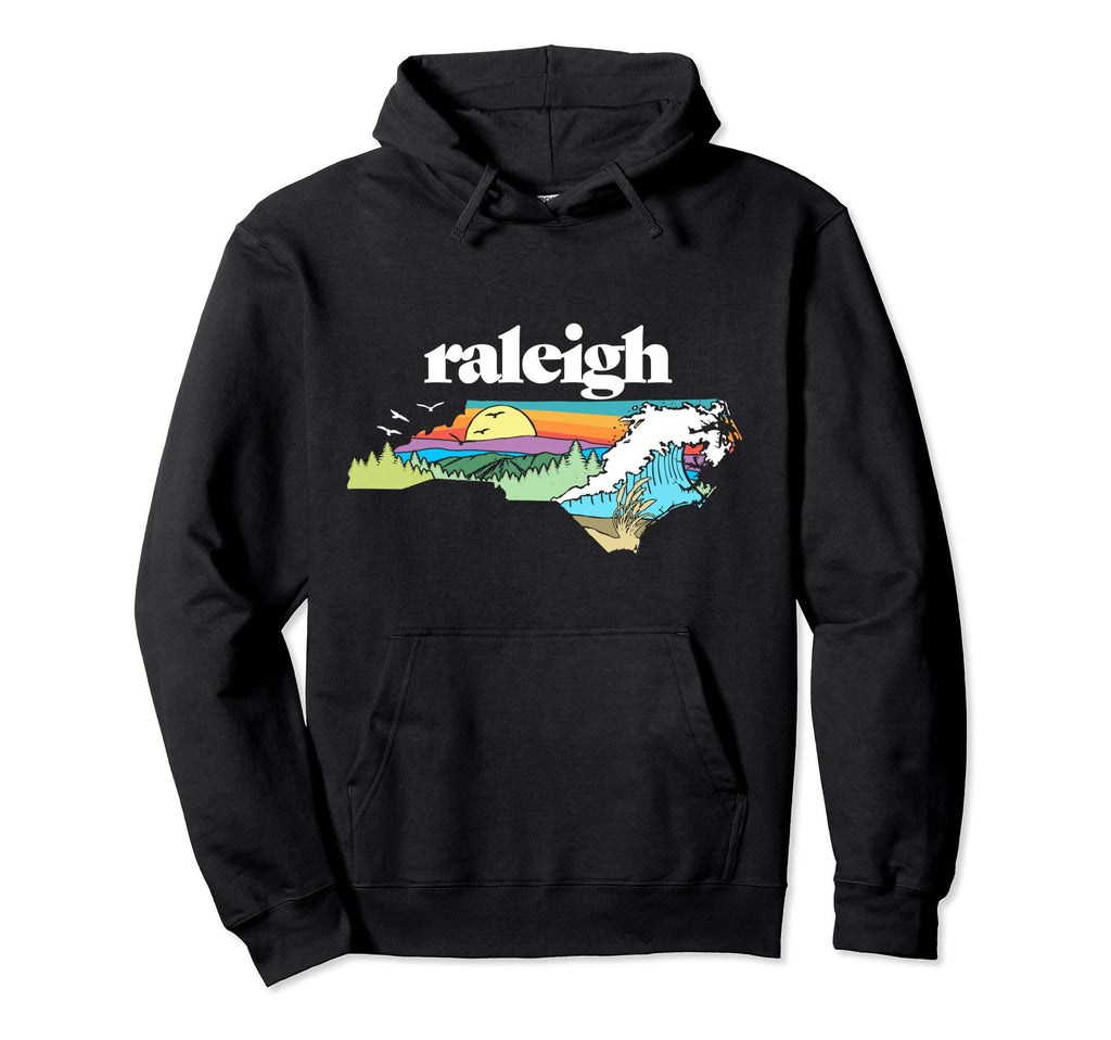 Raleigh North Carolina Outdoors Nature Hoodie - Minimalist Print for Adults - T-Shirt, Sweatshirt, Hoodie