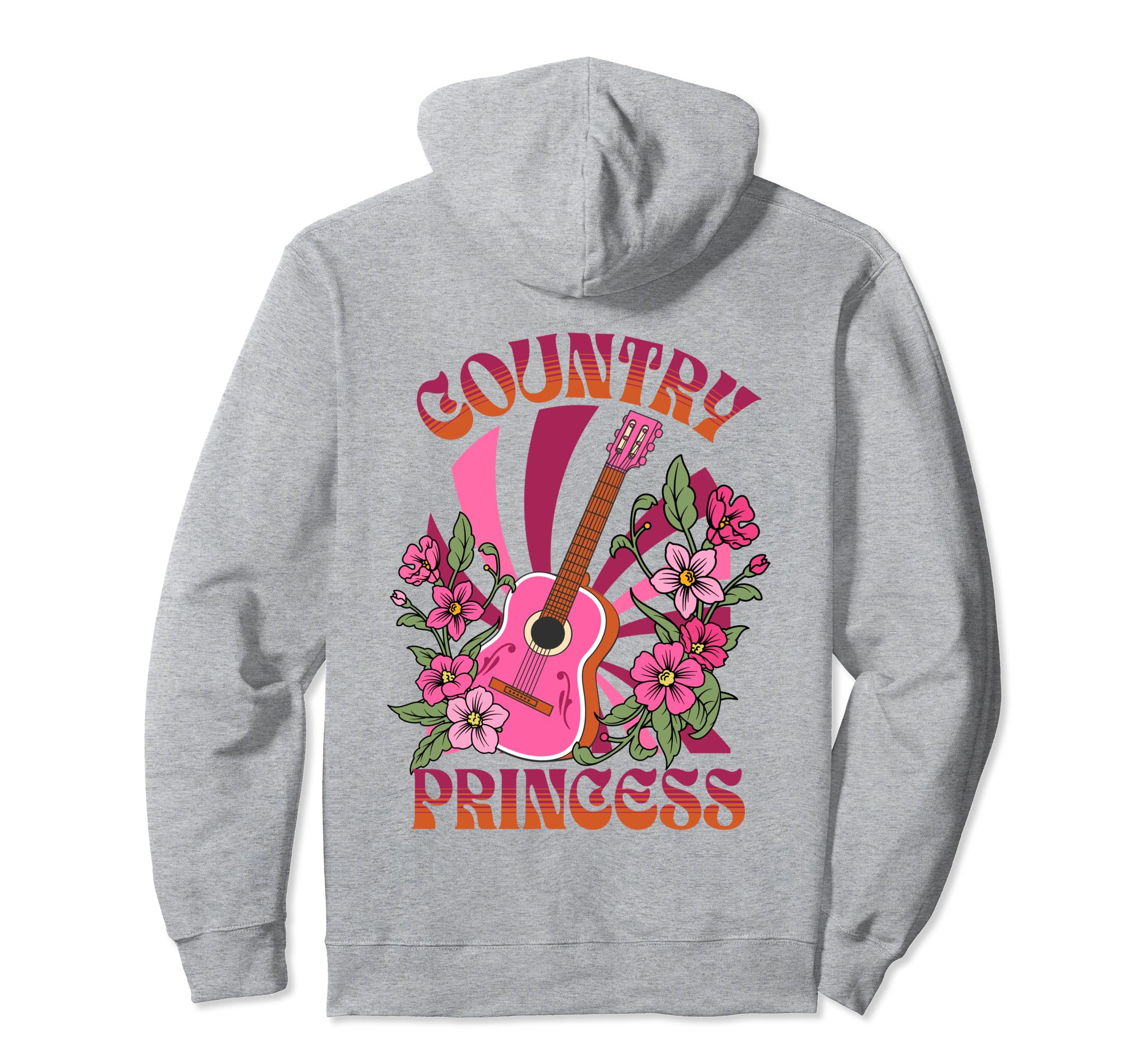 Groovy Western Cowgirl Rodeo Guitar Country Hoodie - Unique Graphic Unisex - T-Shirt, Sweatshirt, Hoodie