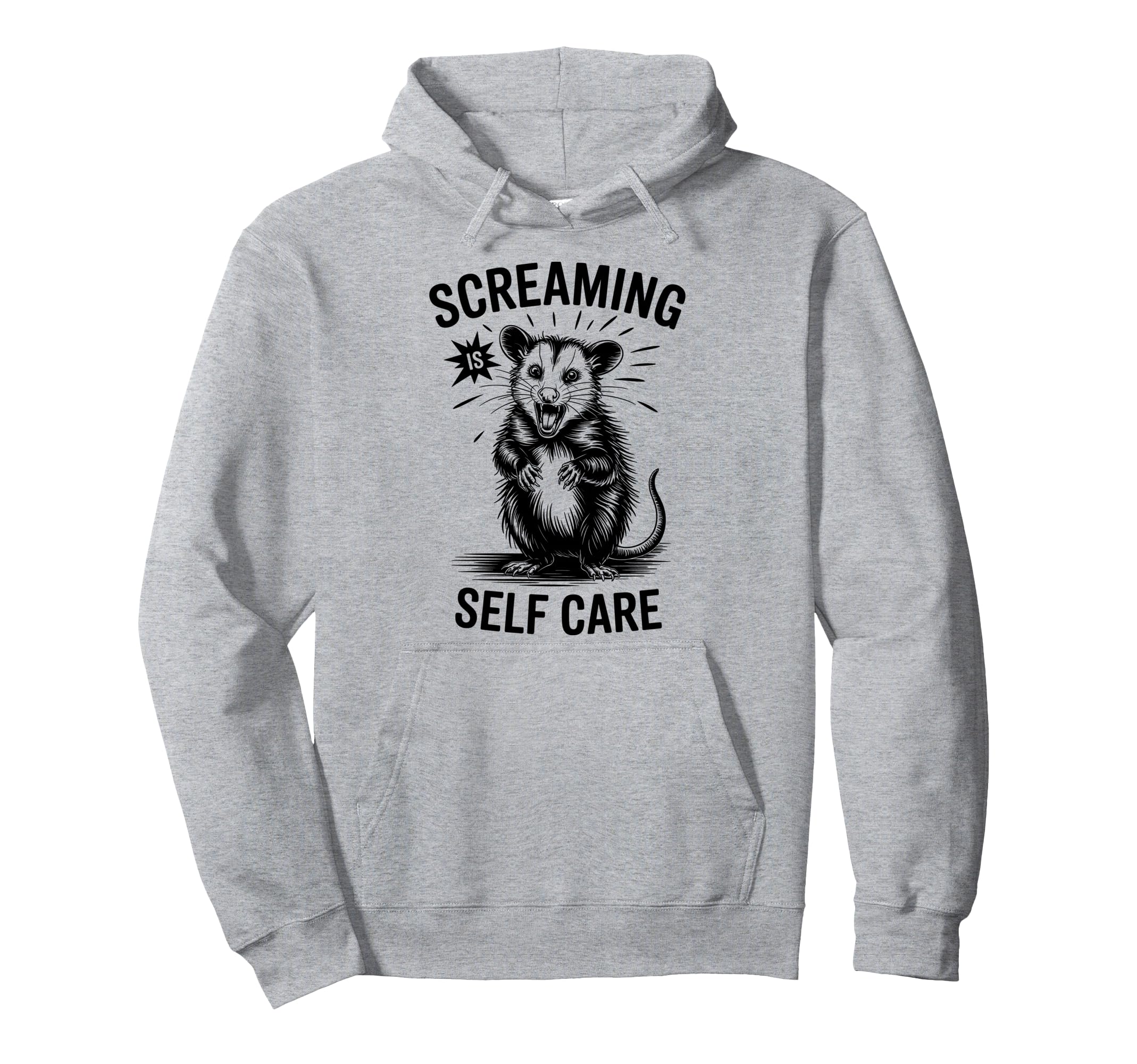 Funny Opossum Raccoon Screaming Hoodie - Casual Everyday Wear for Adults - T-Shirt, Sweatshirt, Hoodie