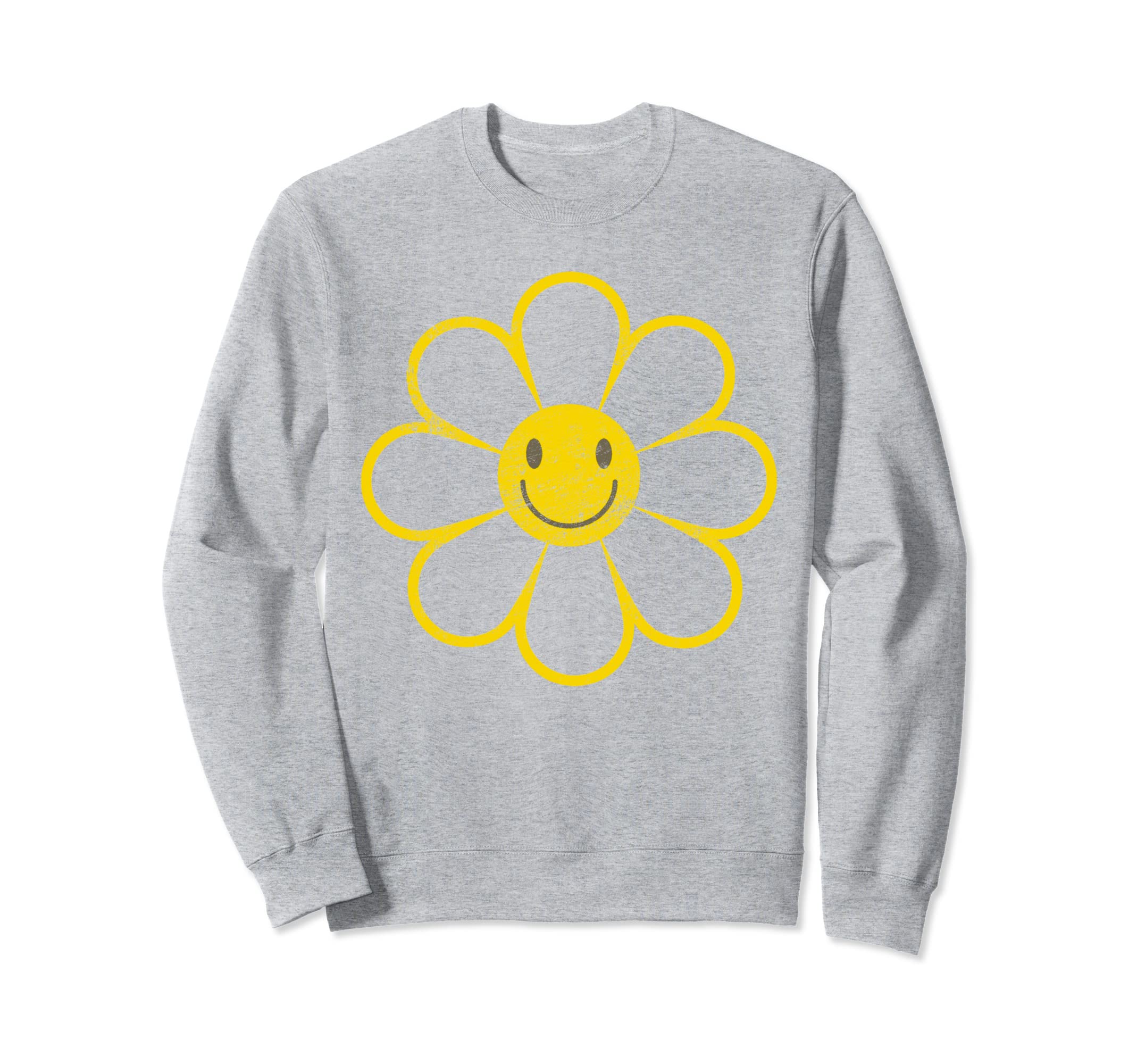 Flower Smile Face Sweatshirt - Novelty Apparel for Adults - T-Shirt, Sweatshirt, Hoodie