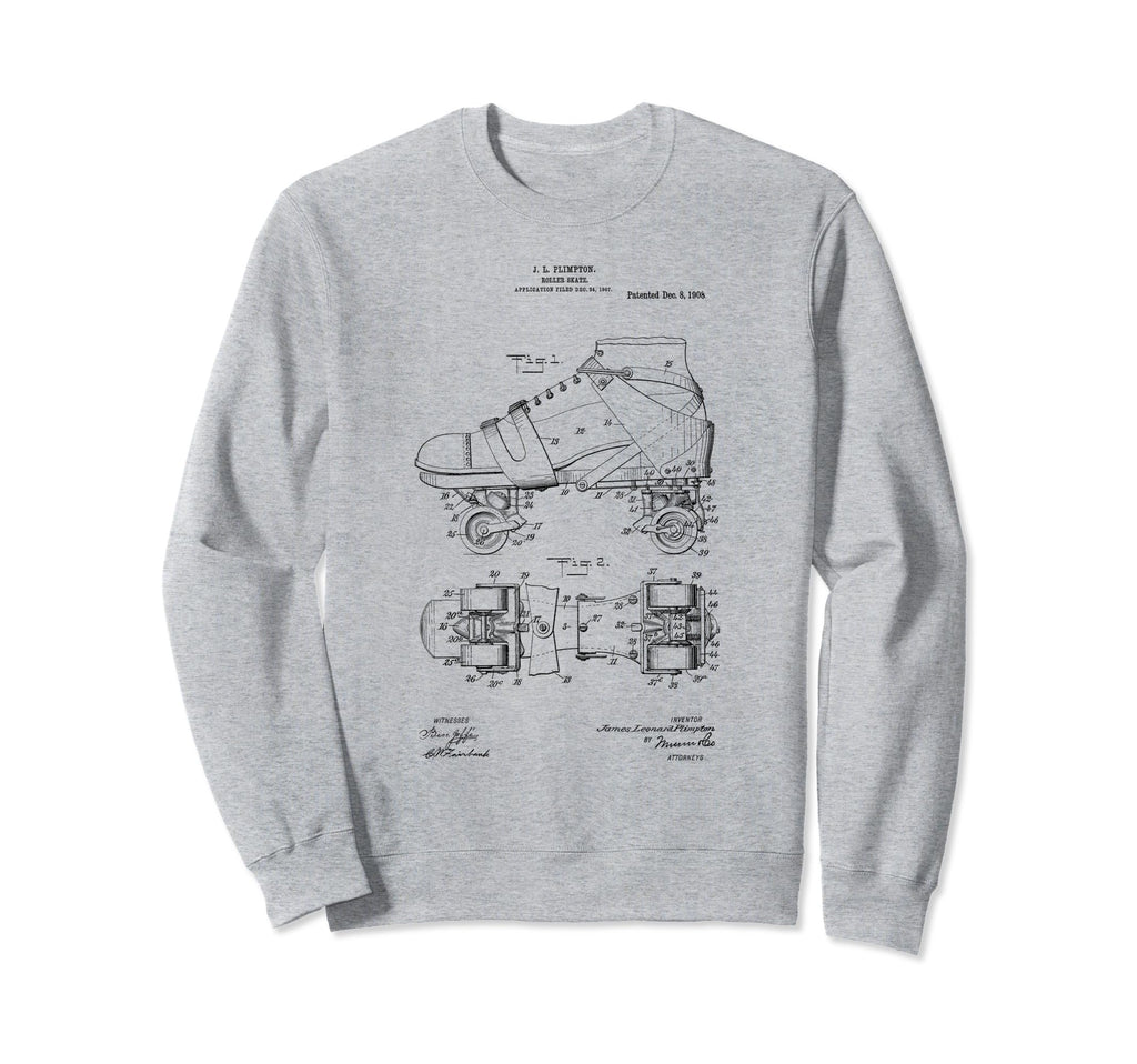 Roller Skate Shoe Patent Hand Sweatshirt - Trendy Graphic for Adults - T-Shirt, Sweatshirt, Hoodie