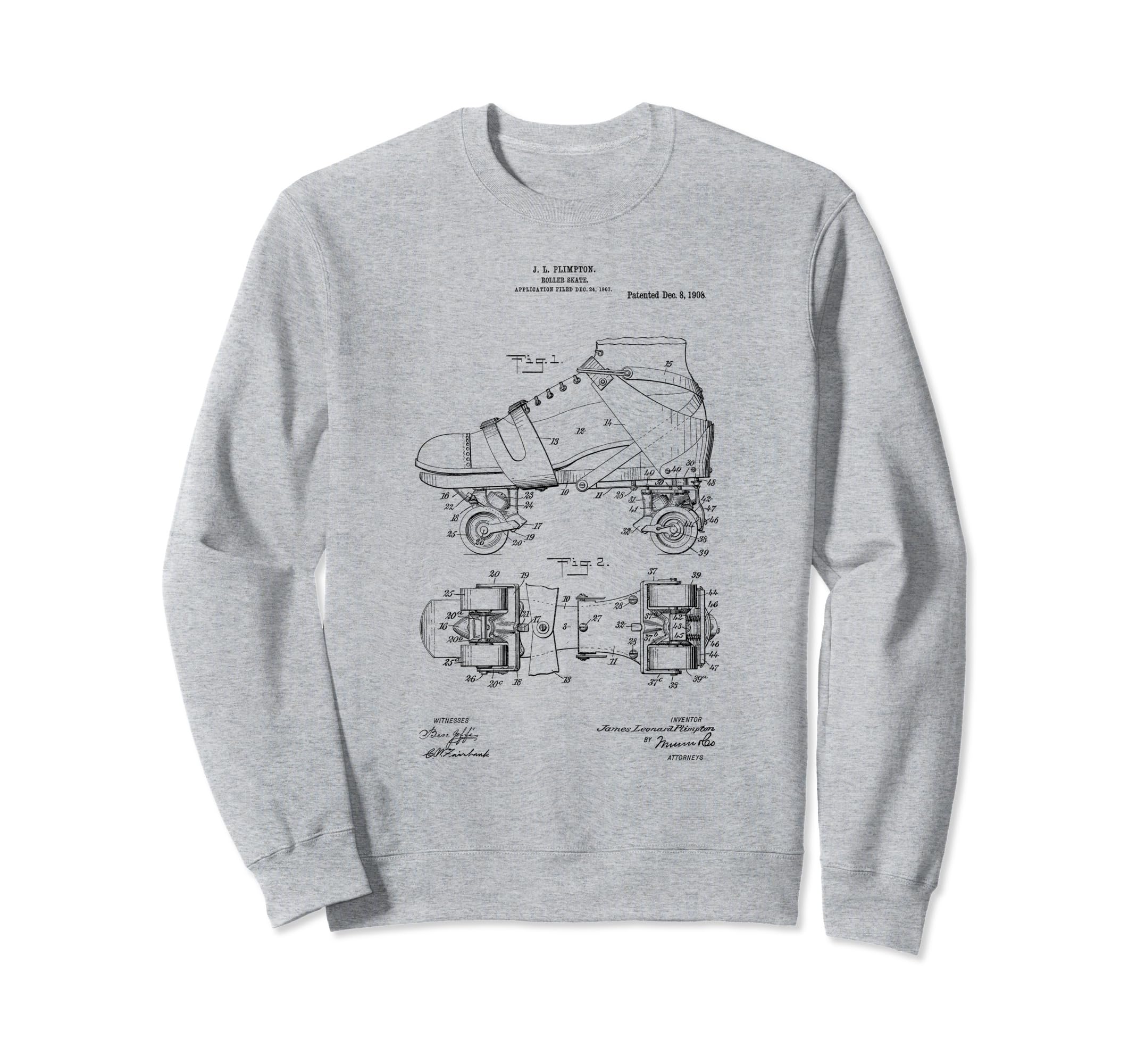 Roller Skate Shoe Patent Hand Sweatshirt - Trendy Graphic for Adults - T-Shirt, Sweatshirt, Hoodie