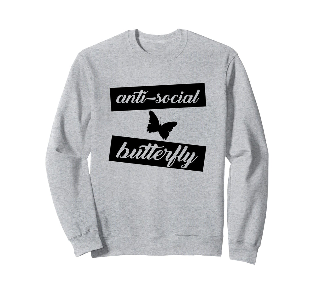 Anti Social Butterfly Funny Introvert Sweatshirt - Minimalist Print Unisex - T-Shirt, Sweatshirt, Hoodie