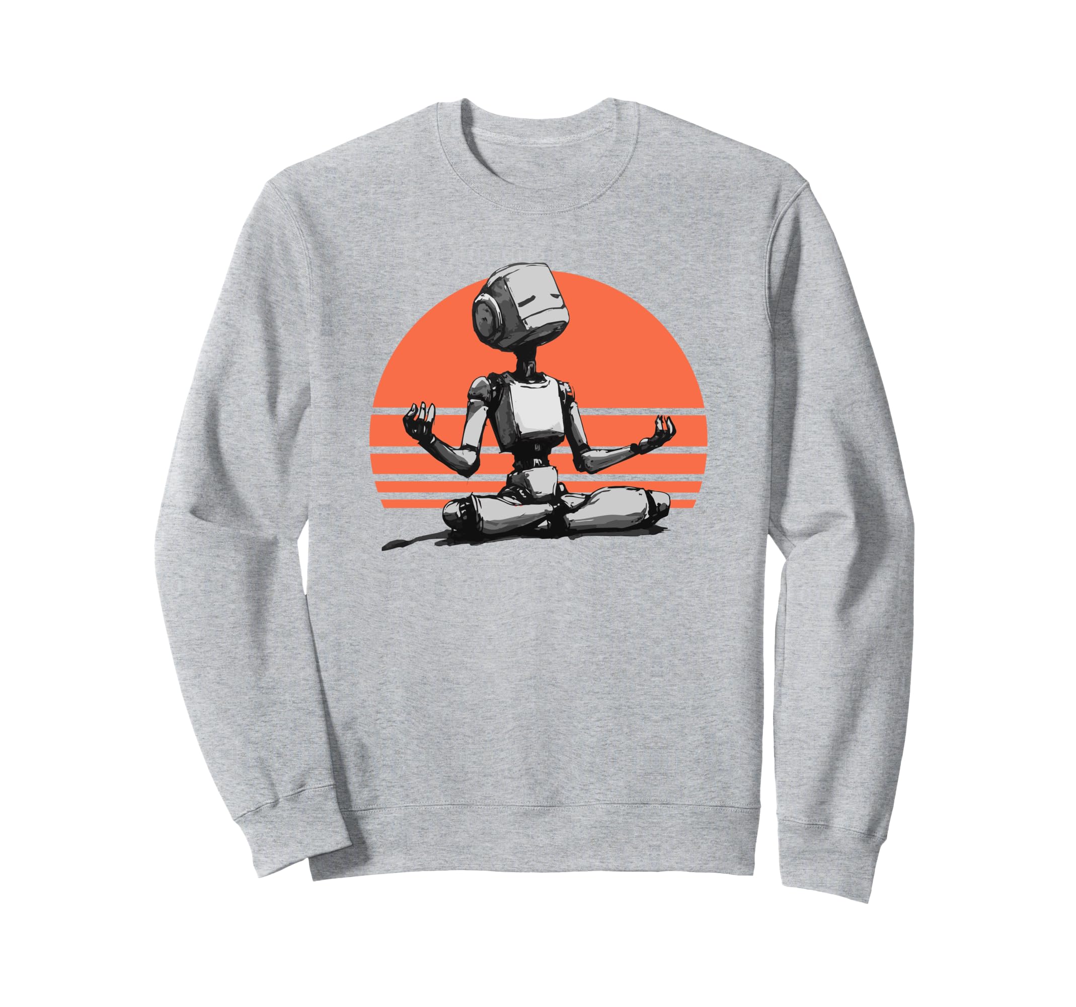 Meditation Robot Mindfulness Sweatshirt - Aesthetic Graphic for Adults - T-Shirt, Sweatshirt, Hoodie