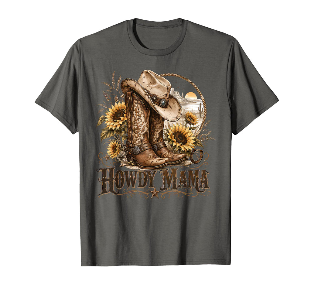 Mama Western Groovy Cow Skull Country T-Shirt - Unique Graphic Unisex - T-Shirt, Sweatshirt, Hoodie