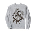 Linocut Flower Ranunculas Floral Sweatshirt - Minimalist Print Men Women - T-Shirt, Sweatshirt, Hoodie