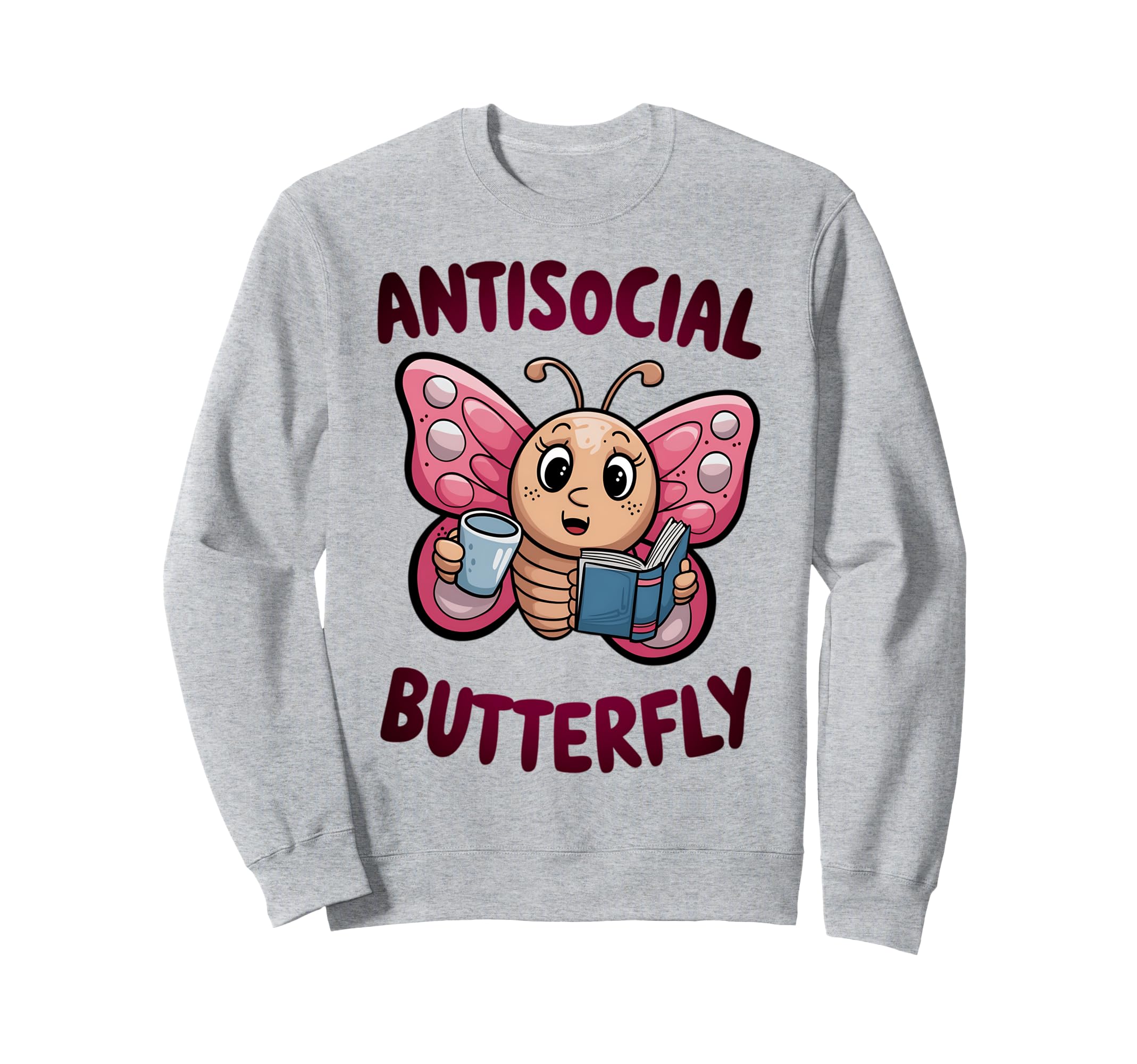 Groovy Anti Social Butterfly Sweatshirt - Custom Art Print Men Women - T-Shirt, Sweatshirt, Hoodie