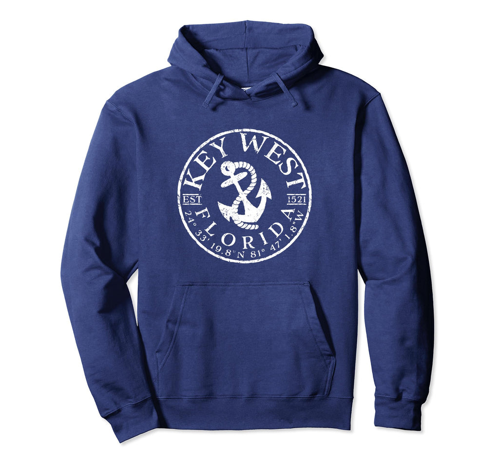 Key West Florida Boat Anchor Hoodie - Trendy Graphic Unisex - T-Shirt, Sweatshirt, Hoodie