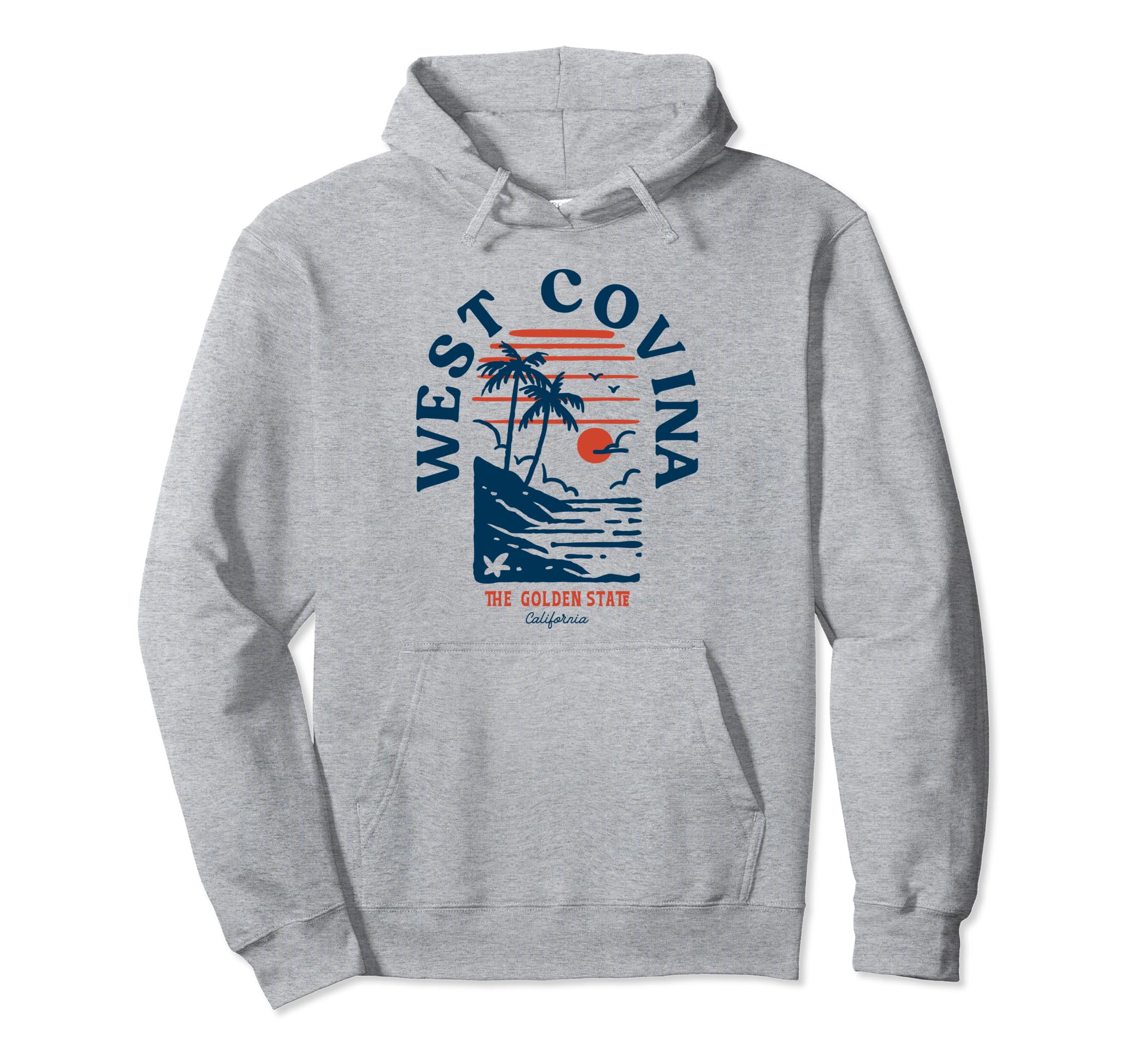 West Covina California Surfer Beach Hoodie - Fun Novelty Design Unisex - T-Shirt, Sweatshirt, Hoodie