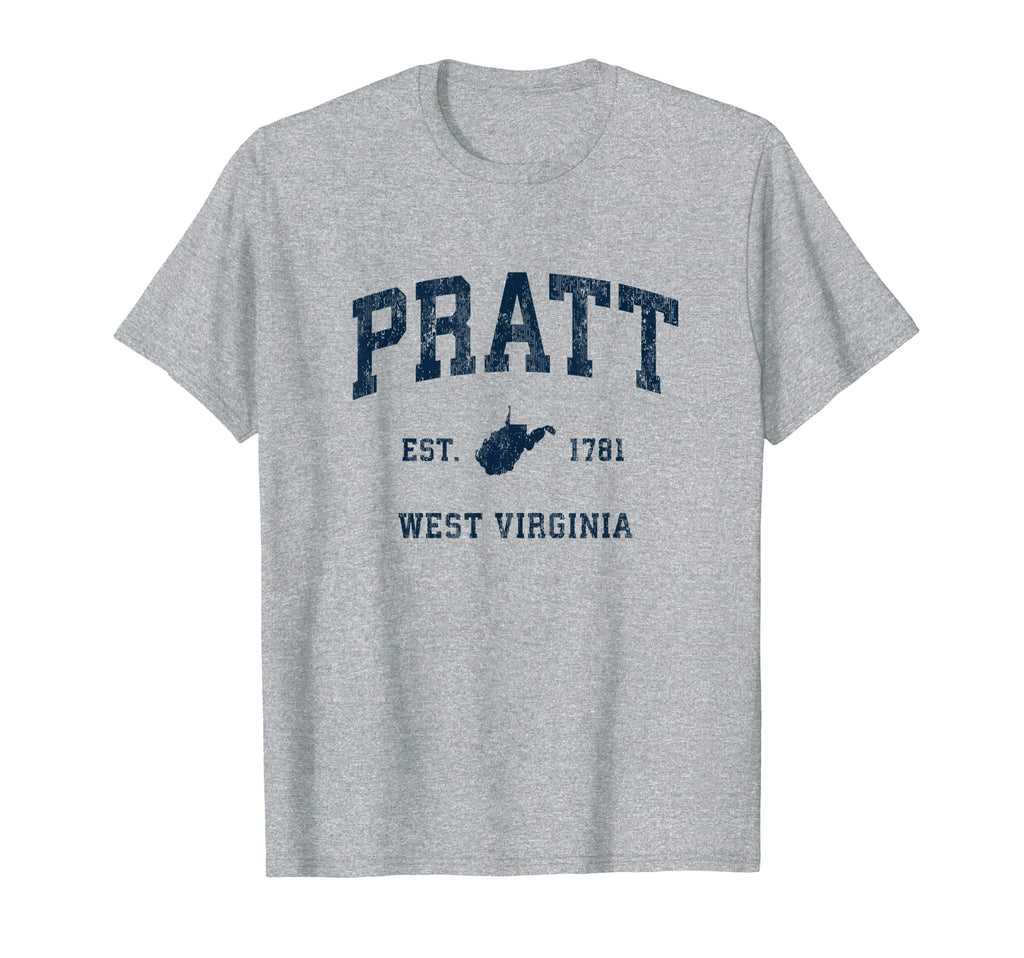 Pratt West Virginia Wv Athletic Navy T-Shirt - Custom Art Print for Adults - T-Shirt, Sweatshirt, Hoodie