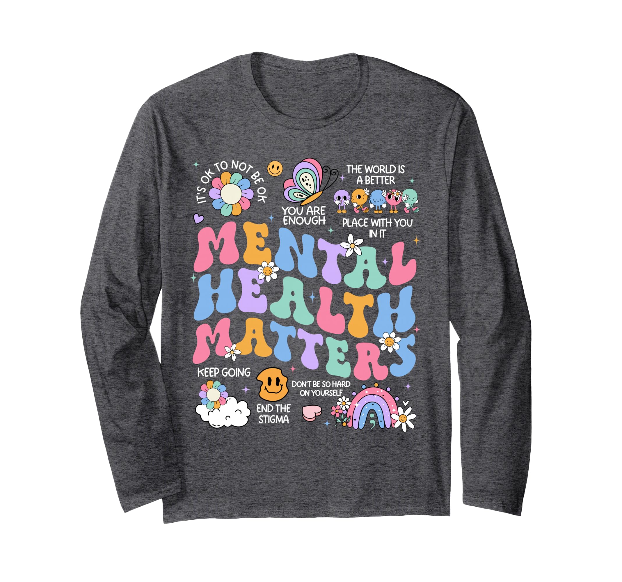 Mental Health Matters Human Brain T-Shirt - Minimalist Print Men Women - T-Shirt, Sweatshirt, Hoodie