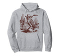 Owl Ufo Western Alien 90S Cowboy Hoodie - Minimalist Print Men Women - T-Shirt, Sweatshirt, Hoodie