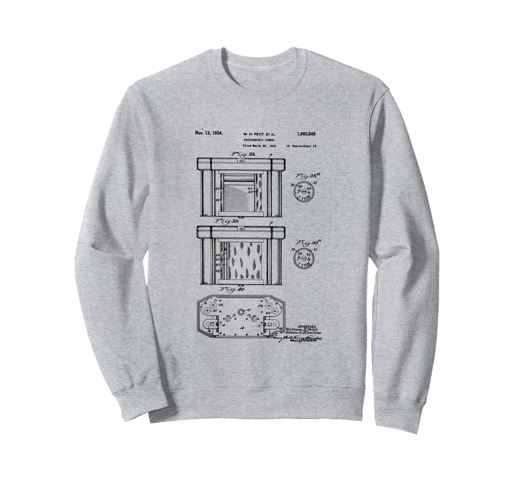 Camera Photographic Patent 1934 Sweatshirt - Fun Novelty Design Men Women - T-Shirt, Sweatshirt, Hoodie