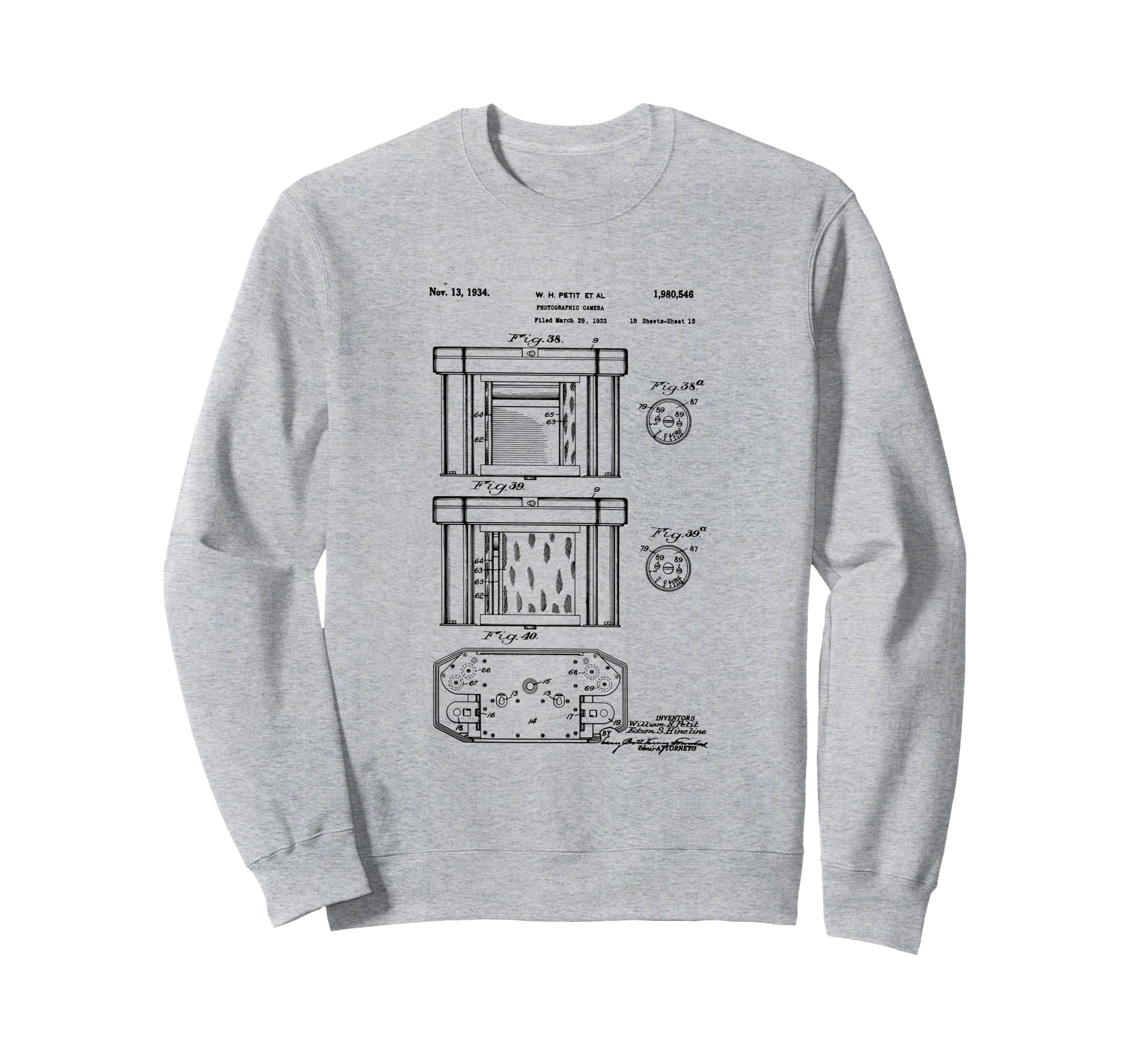 Camera Photographic Patent 1934 Sweatshirt - Fun Novelty Design Men Women - T-Shirt, Sweatshirt, Hoodie
