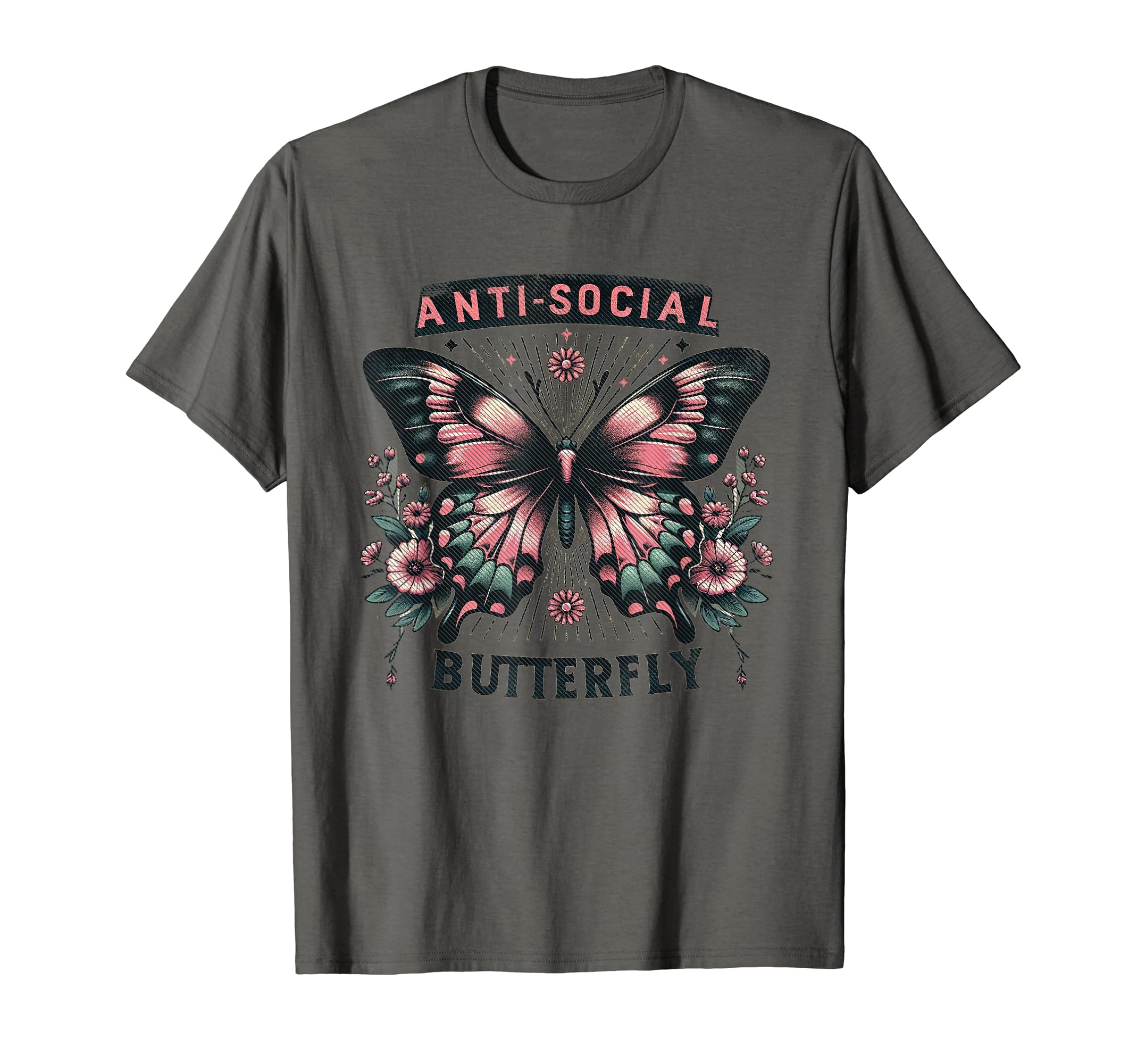 Sarcastic Antisocial Butterfly Introvert T-Shirt - Minimalist Print Unisex - T-Shirt, Sweatshirt, Hoodie