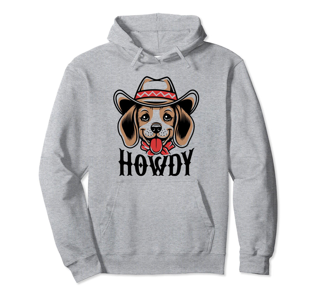 Howdy Beagle Dog Cowboy Rodeo Western Hoodie - Unique Graphic Men Women - T-Shirt, Sweatshirt, Hoodie