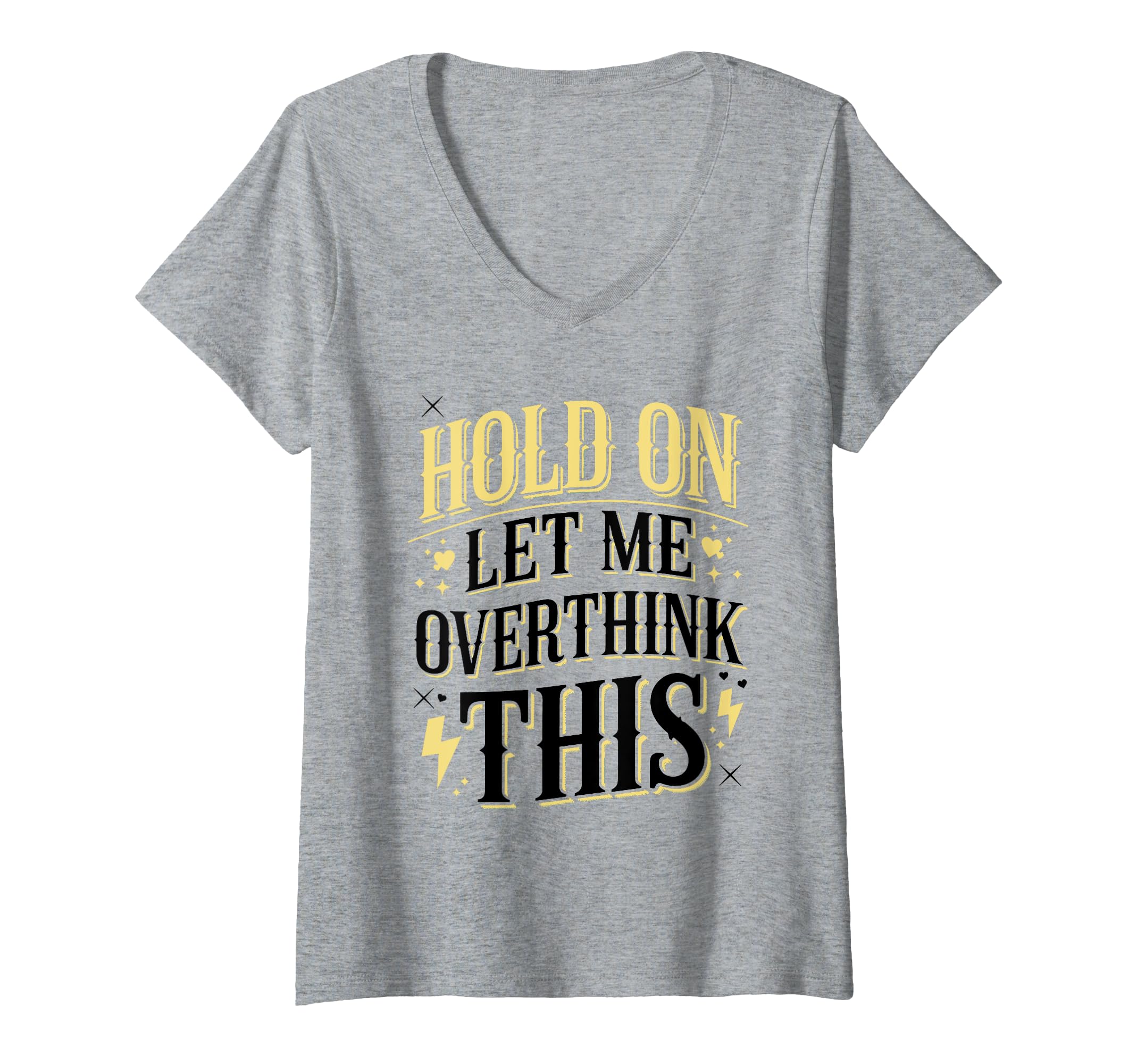 Womens Overthinker Funny Overthink V T-Shirt - Minimalist Print for Adults - T-Shirt, Sweatshirt, Hoodie