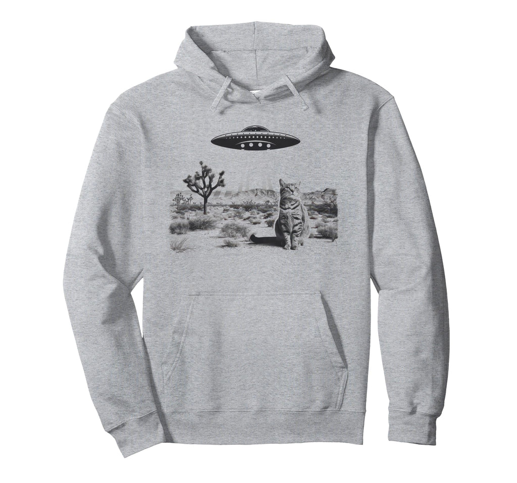 Ufo Cowboy Cat Western Kitten Wild West Hoodie - Trendy Graphic for Adults - T-Shirt, Sweatshirt, Hoodie