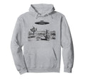 Ufo Cowboy Cat Western Kitten Wild West Hoodie - Trendy Graphic for Adults - T-Shirt, Sweatshirt, Hoodie
