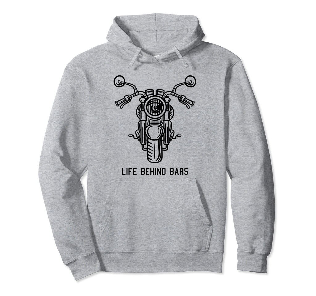 Distressed Motorcycles Life Behind Bars Hoodie - Custom Art Print Men Women - T-Shirt, Sweatshirt, Hoodie