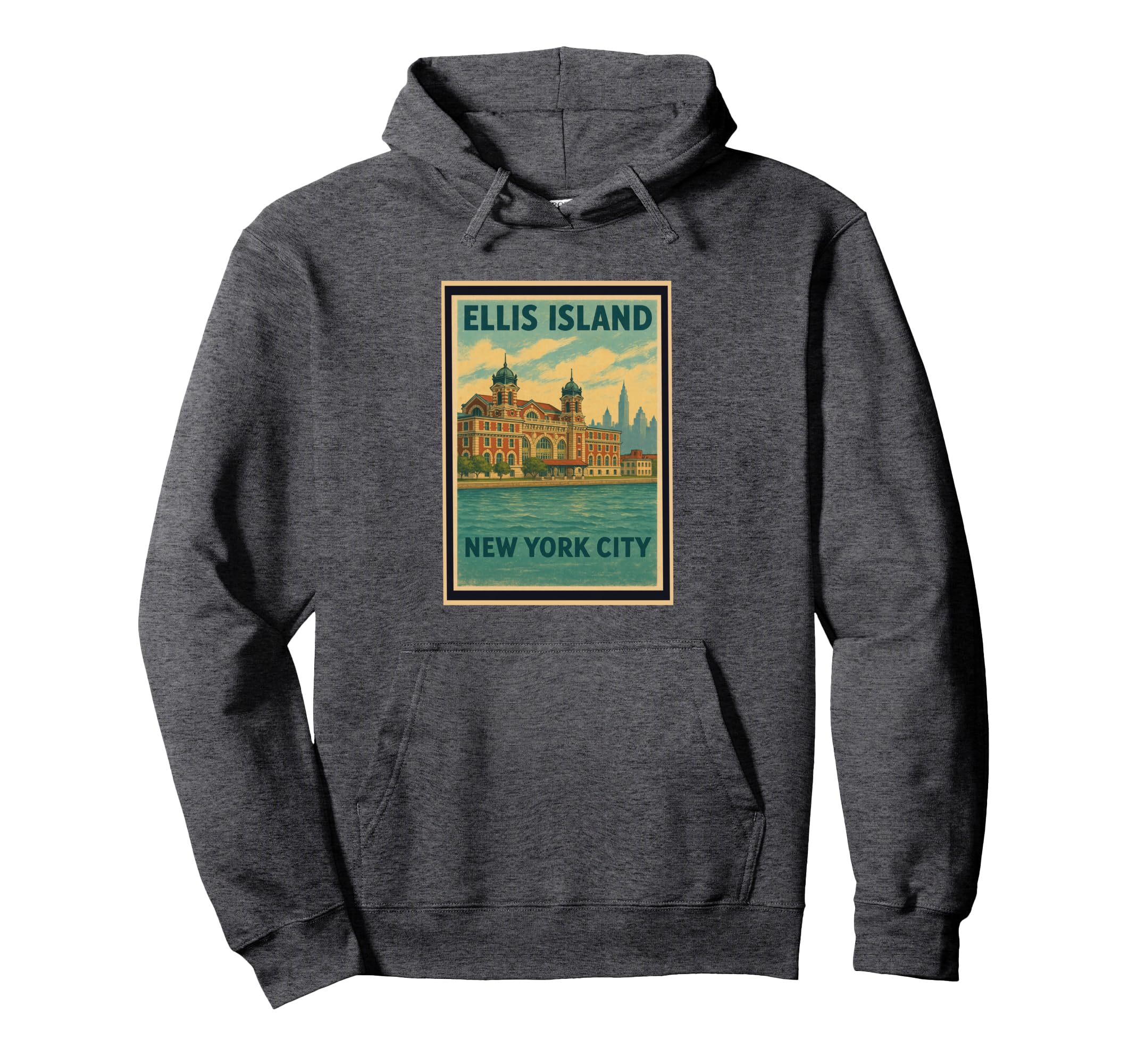 Ellis Island New York City State Hoodie - Casual Everyday Wear for Adults - T-Shirt, Sweatshirt, Hoodie