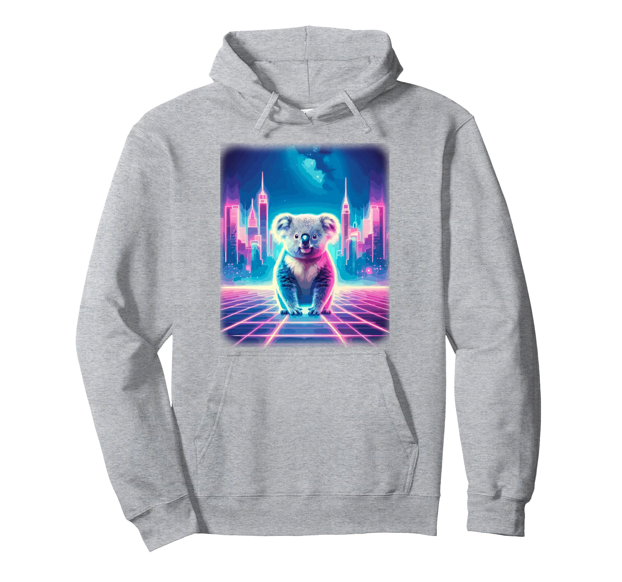Synthwave Aesthetic Koala Lover Stuff Hoodie - Streetwear Style for Adults - T-Shirt, Sweatshirt, Hoodie