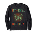 Anti Social Butterfly Shy Distressed Gift T-Shirt - Minimalist Print Unisex - T-Shirt, Sweatshirt, Hoodie