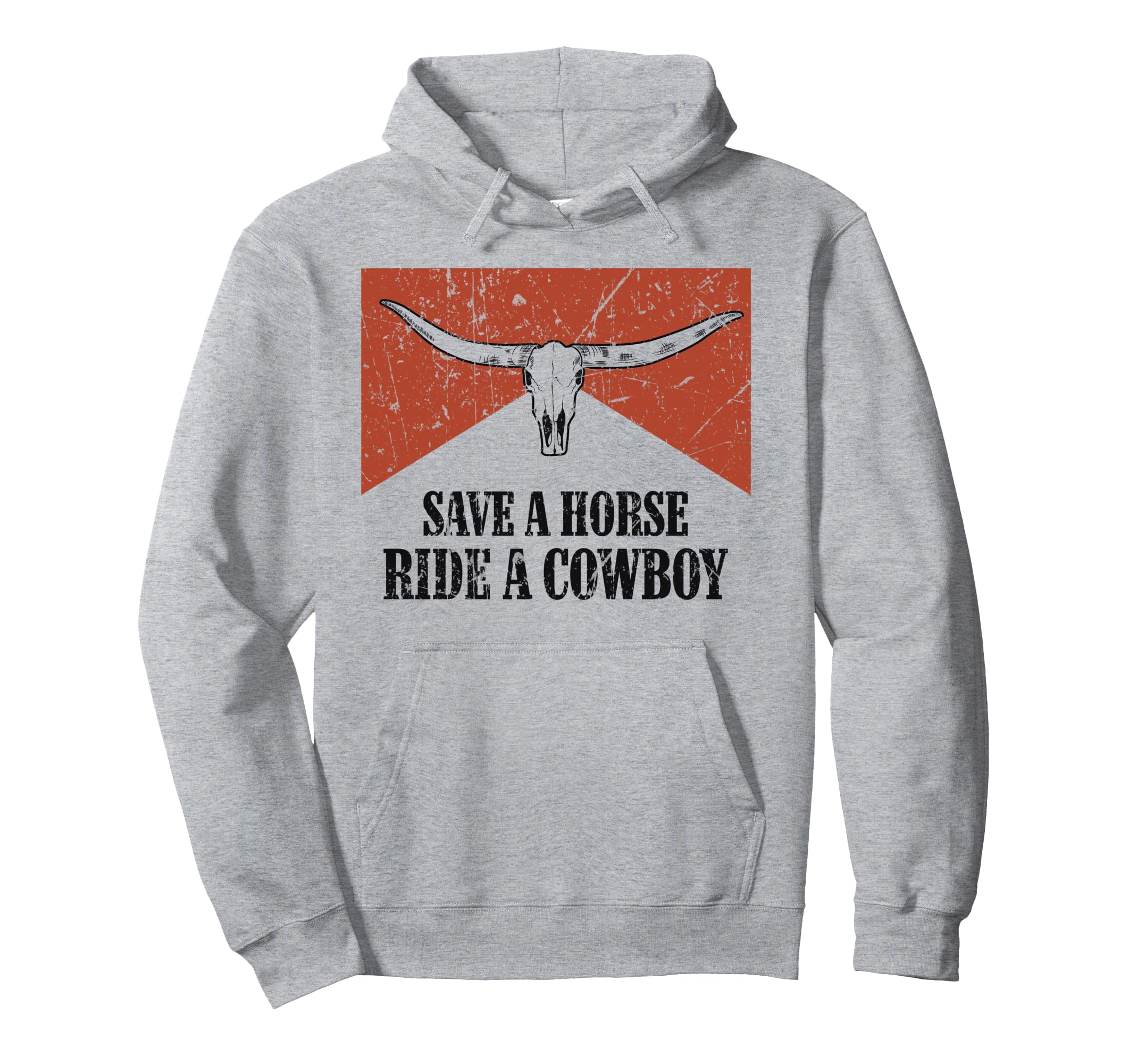 Bull Skull Save Horse Ride Cowboy Hoodie - Aesthetic Graphic for Adults - T-Shirt, Sweatshirt, Hoodie