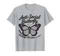 Gothic Butterfly Antisocial T-Shirt - Fun Novelty Design Men Women - T-Shirt, Sweatshirt, Hoodie