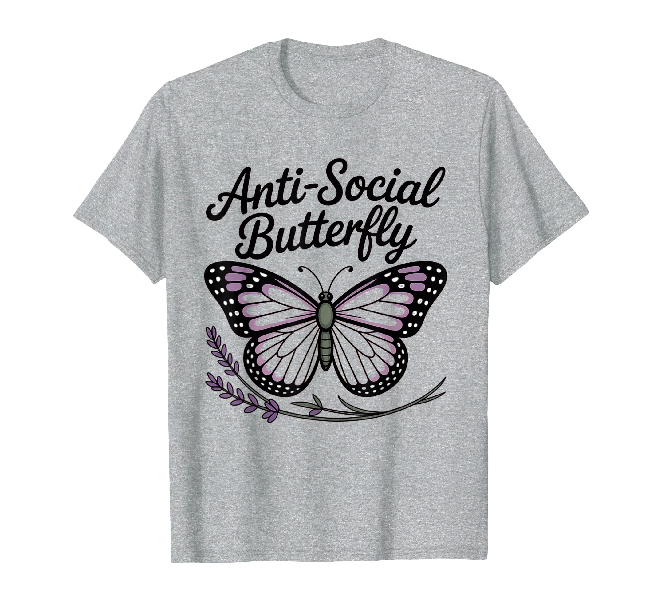 Gothic Butterfly Antisocial T-Shirt - Fun Novelty Design Men Women - T-Shirt, Sweatshirt, Hoodie