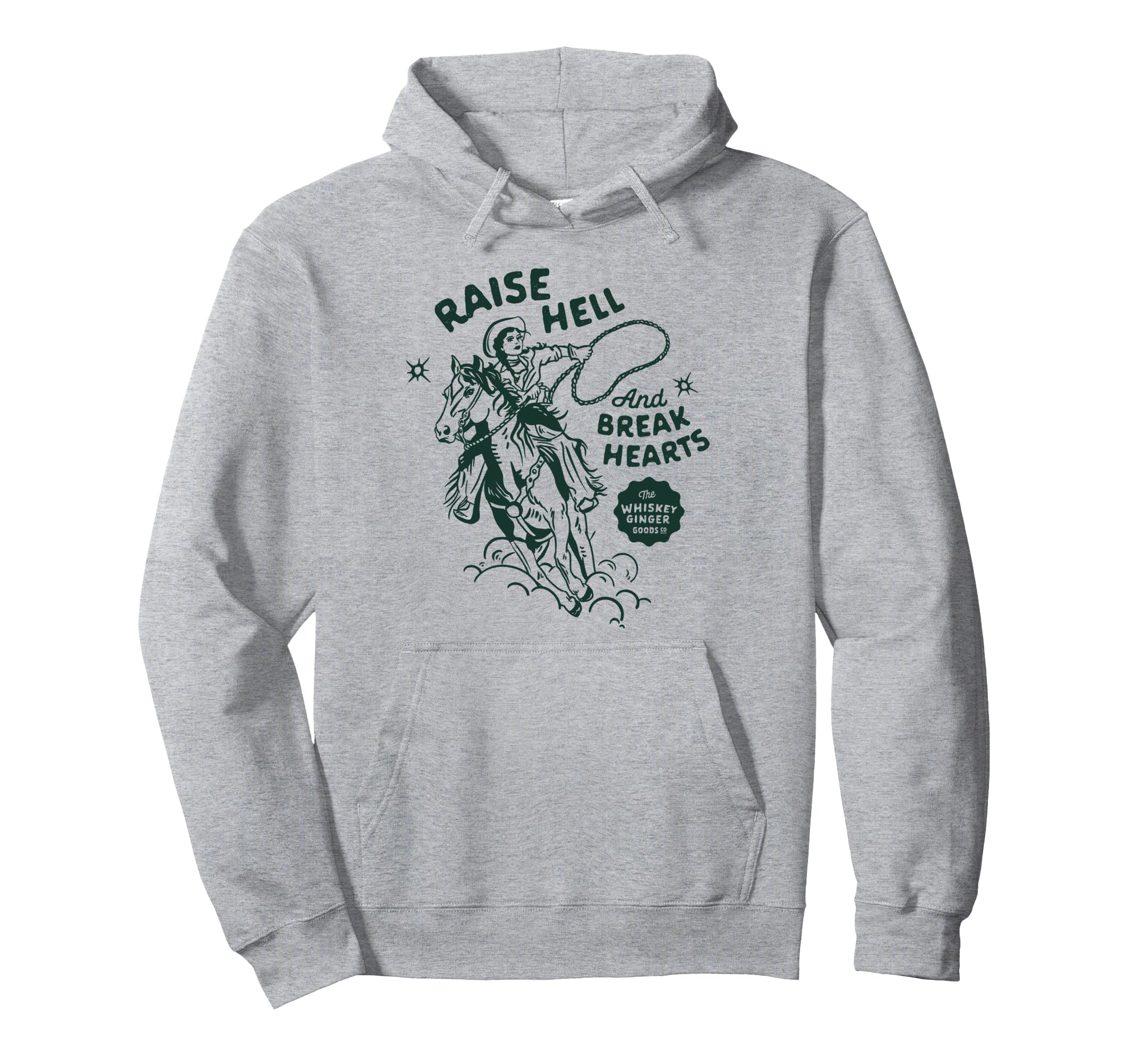 Raise Hell Break Hearts Western Rodeo Hoodie - Custom Art Print Men Women - T-Shirt, Sweatshirt, Hoodie