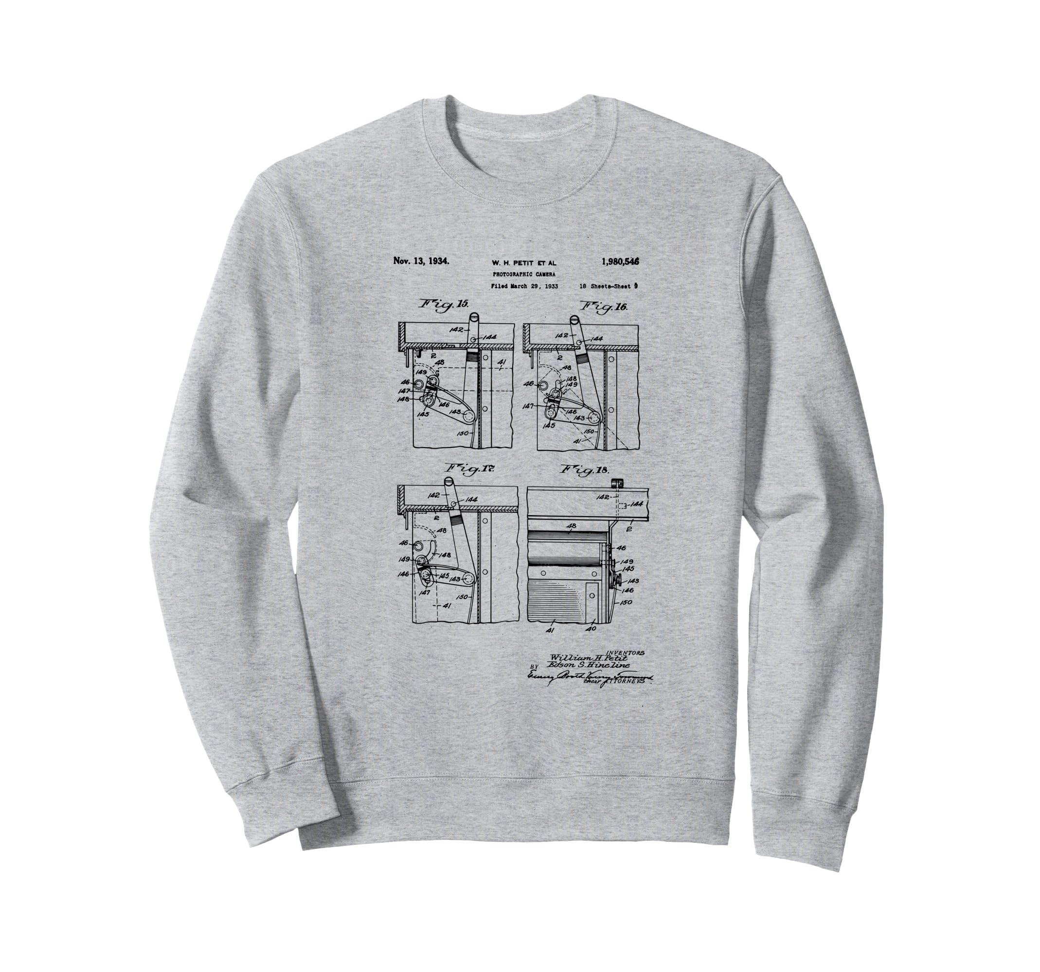 Camera Photographic Patent 1934 Sweatshirt - Aesthetic Graphic Unisex - T-Shirt, Sweatshirt, Hoodie