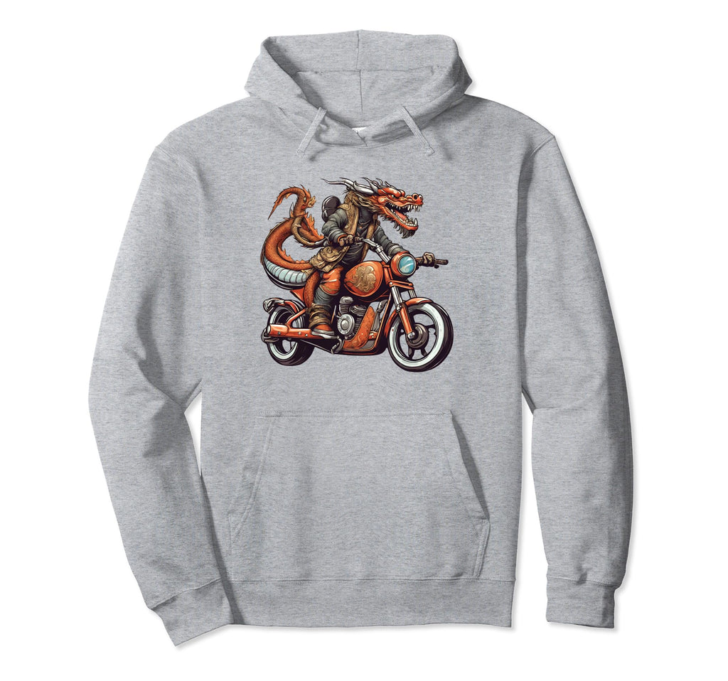 Dragon Riding Motorcycle Hoodie - Trendy Graphic Unisex - T-Shirt, Sweatshirt, Hoodie