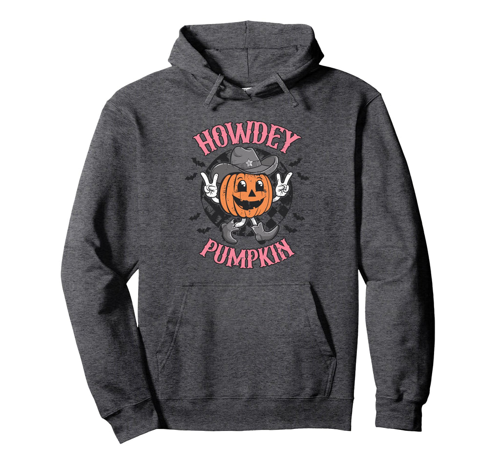 Howdy Pumpkin Autumn Western Halloween Hoodie - Unique Graphic Unisex - T-Shirt, Sweatshirt, Hoodie