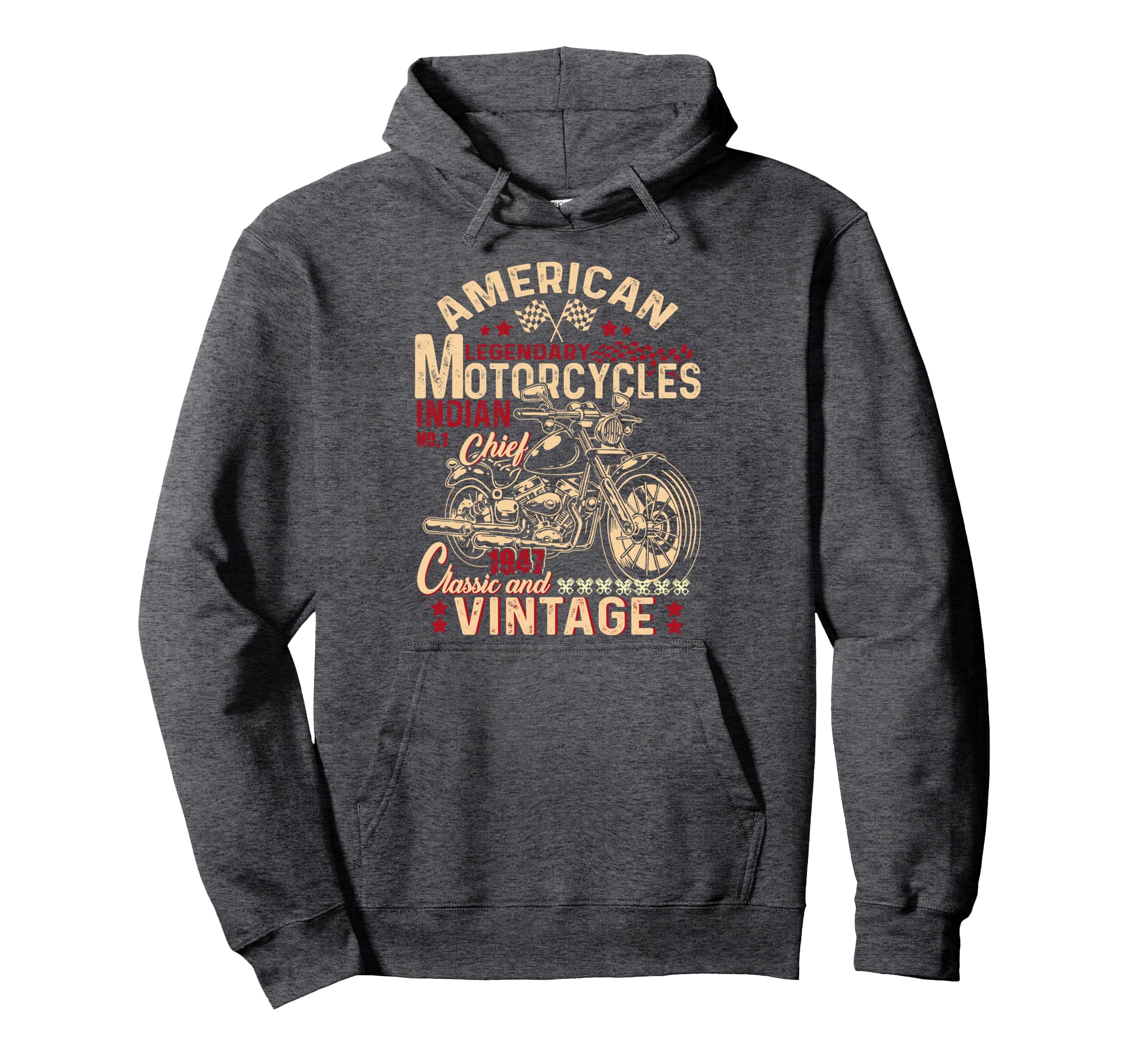 American Motorcycle Indian Old Biker Funny Hoodie - Graphic Print Unisex - T-Shirt, Sweatshirt, Hoodie
