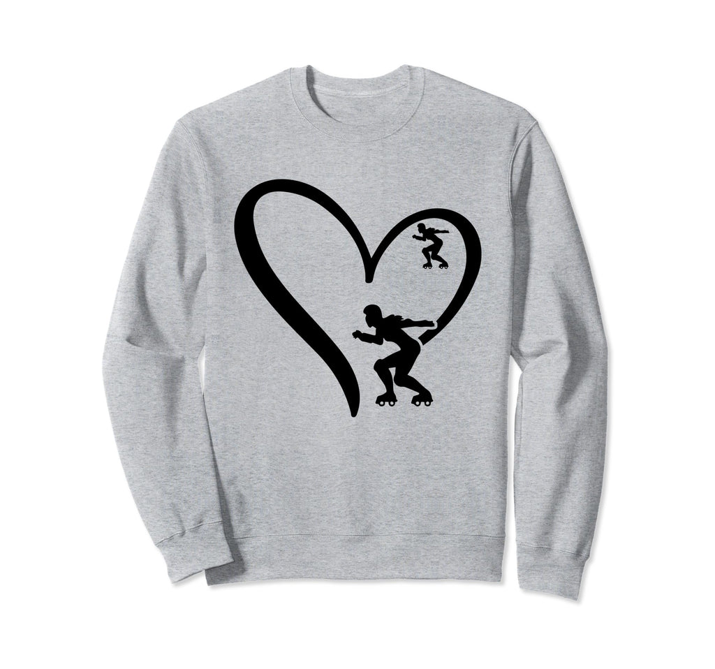 Roller Skating Heart Silhouette Sweatshirt - Minimalist Print for Adults - T-Shirt, Sweatshirt, Hoodie