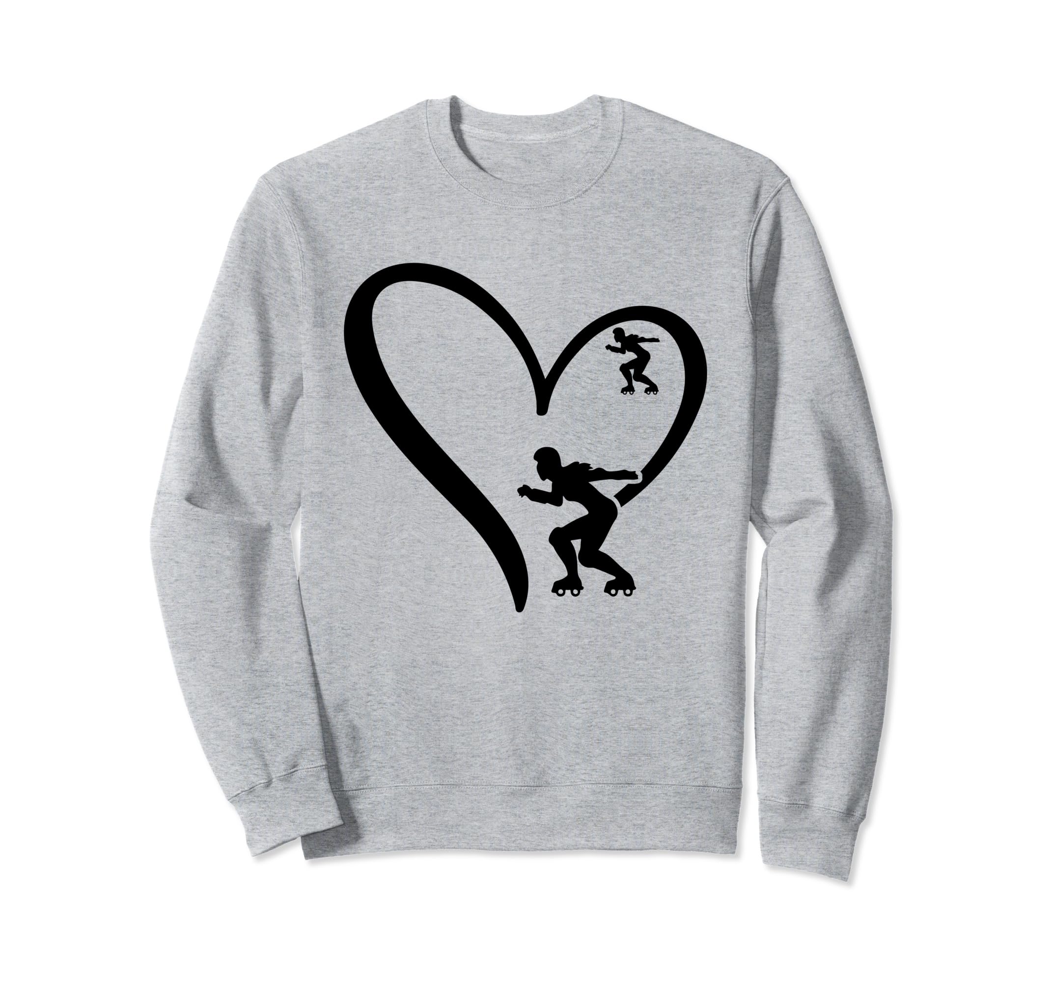 Roller Skating Heart Silhouette Sweatshirt - Minimalist Print for Adults - T-Shirt, Sweatshirt, Hoodie
