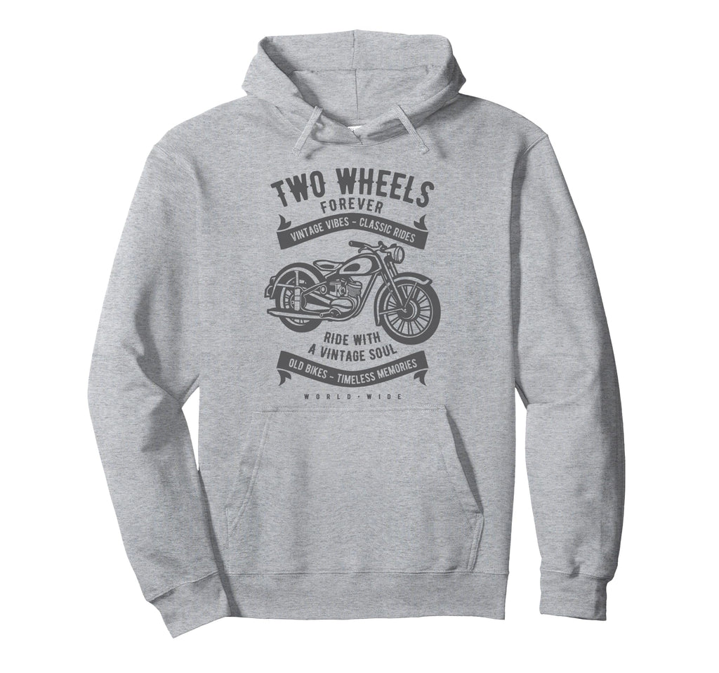Two Wheels Forever Motorcycle Hoodie - Graphic Print Unisex - T-Shirt, Sweatshirt, Hoodie