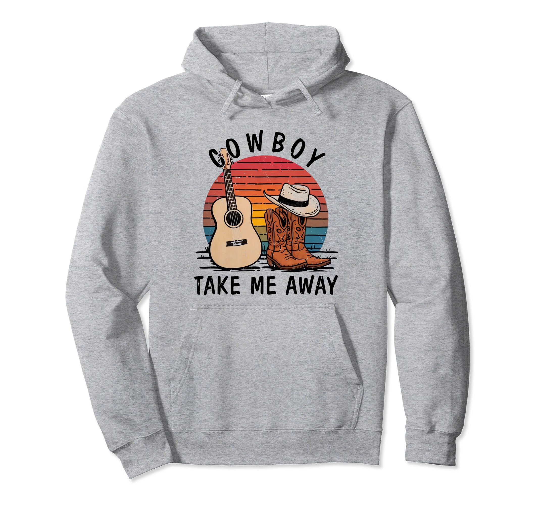 Cowboy Take Me Away Cowgirl Boots Hat Hoodie - Trendy Graphic for Adults - T-Shirt, Sweatshirt, Hoodie