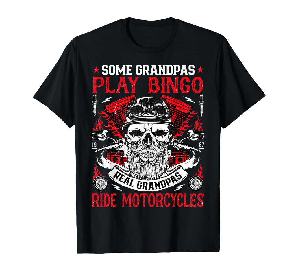 Grandpas Ride Motorcycles Biker T-Shirt - Unique Graphic Men Women - T-Shirt, Sweatshirt, Hoodie