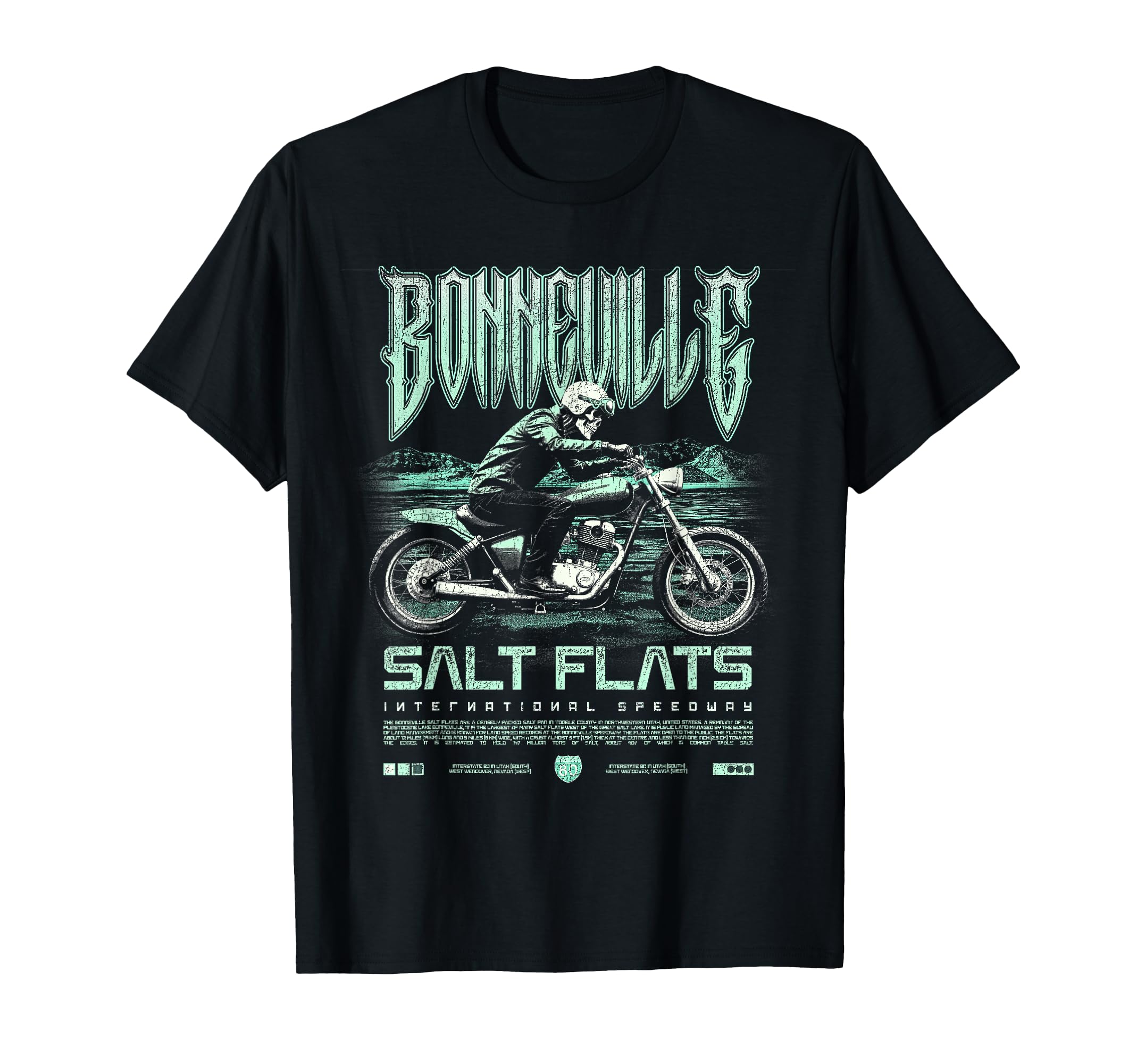 Bonneville Salt Flats Motorcycle T-Shirt - Unique Graphic for Adults - T-Shirt, Sweatshirt, Hoodie