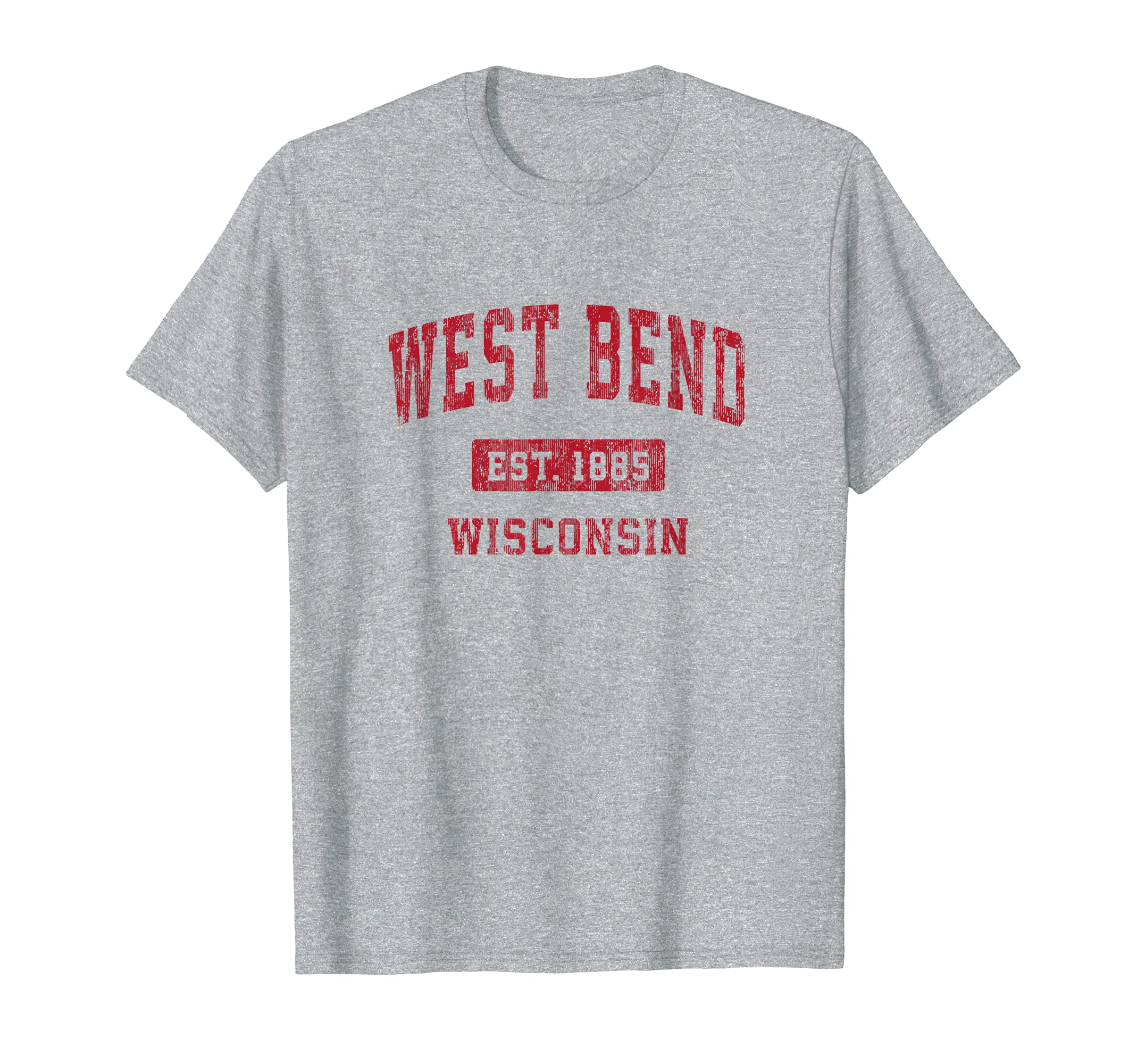West Bend Wisconsin Wi Sports Red T-Shirt - Aesthetic Graphic for Adults - T-Shirt, Sweatshirt, Hoodie