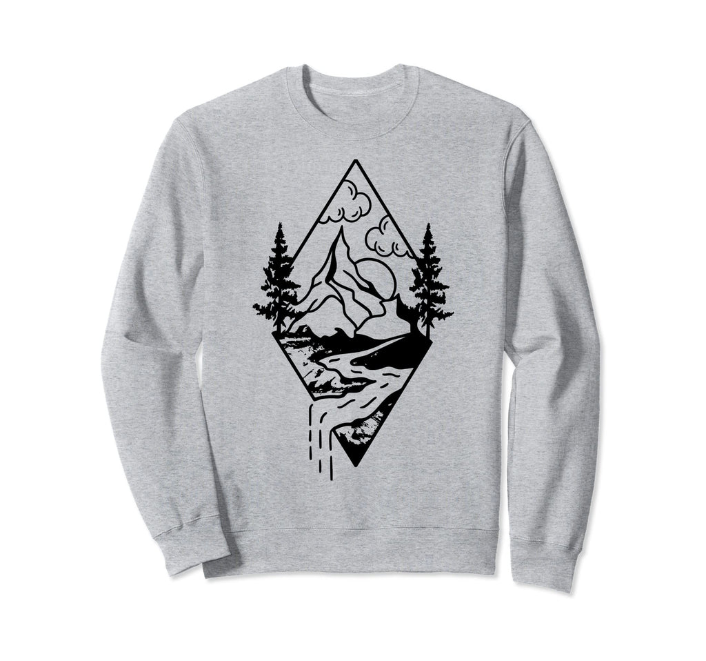 Hiking Hiker Rock Sunset Mountain Sweatshirt - Fun Novelty Design Unisex - T-Shirt, Sweatshirt, Hoodie