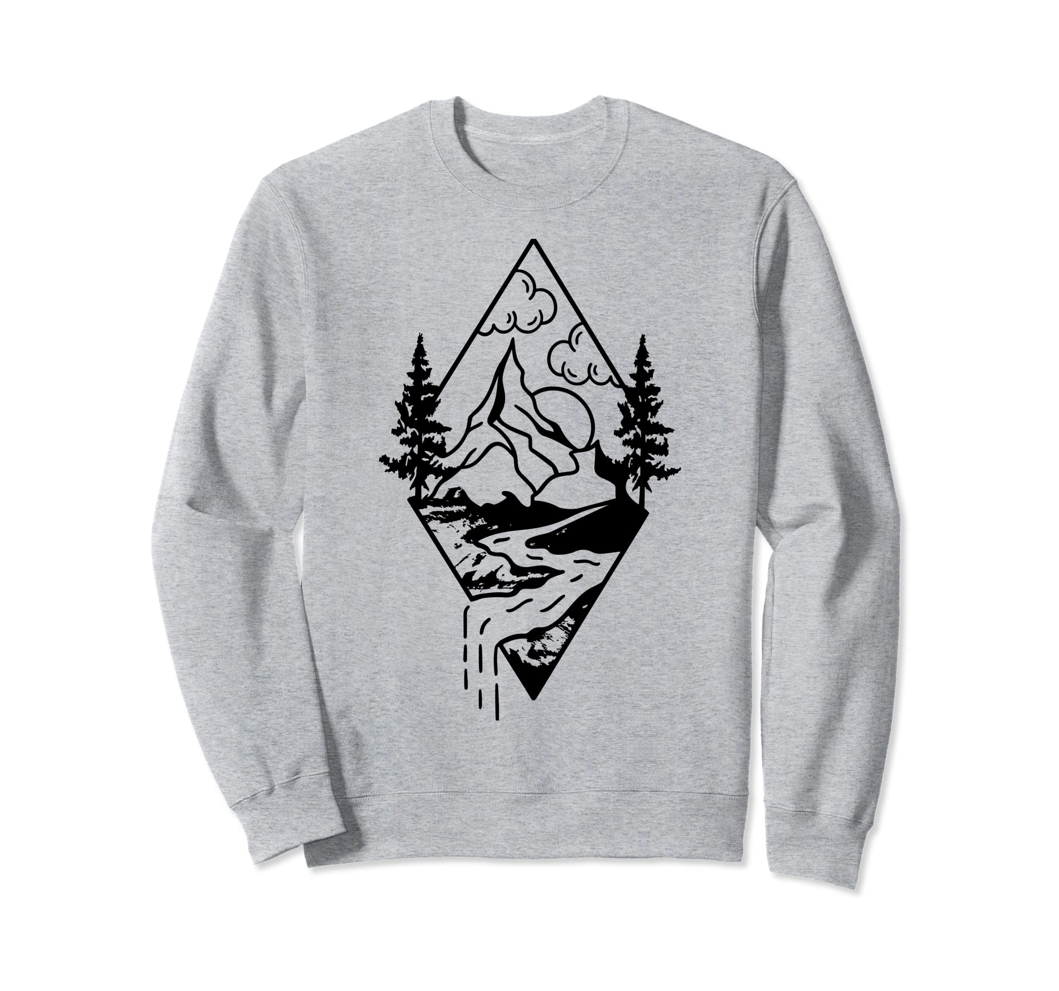 Hiking Hiker Rock Sunset Mountain Sweatshirt - Fun Novelty Design Unisex - T-Shirt, Sweatshirt, Hoodie