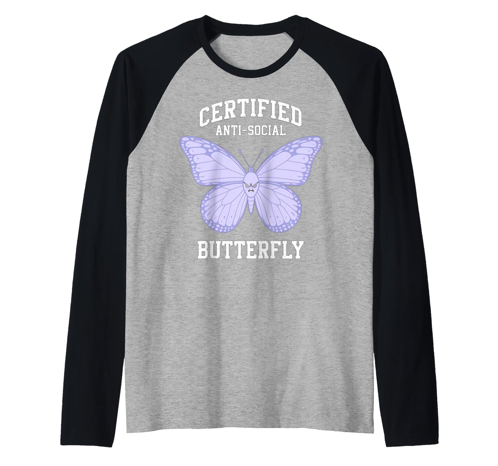 Certified Anti Social Butterfly T-Shirt - Minimalist Print Men Women - T-Shirt, Sweatshirt, Hoodie
