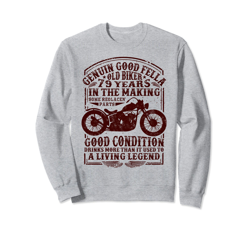79 Years Old Biker Birthday Sweatshirt - Aesthetic Graphic Unisex - T-Shirt, Sweatshirt, Hoodie