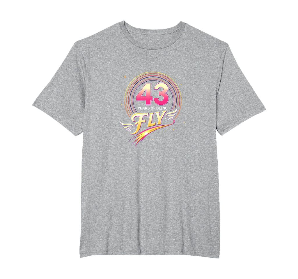 43 Years Being Fly Birthday Gift Wing T-Shirt - Custom Art Print Men Women - T-Shirt, Sweatshirt, Hoodie