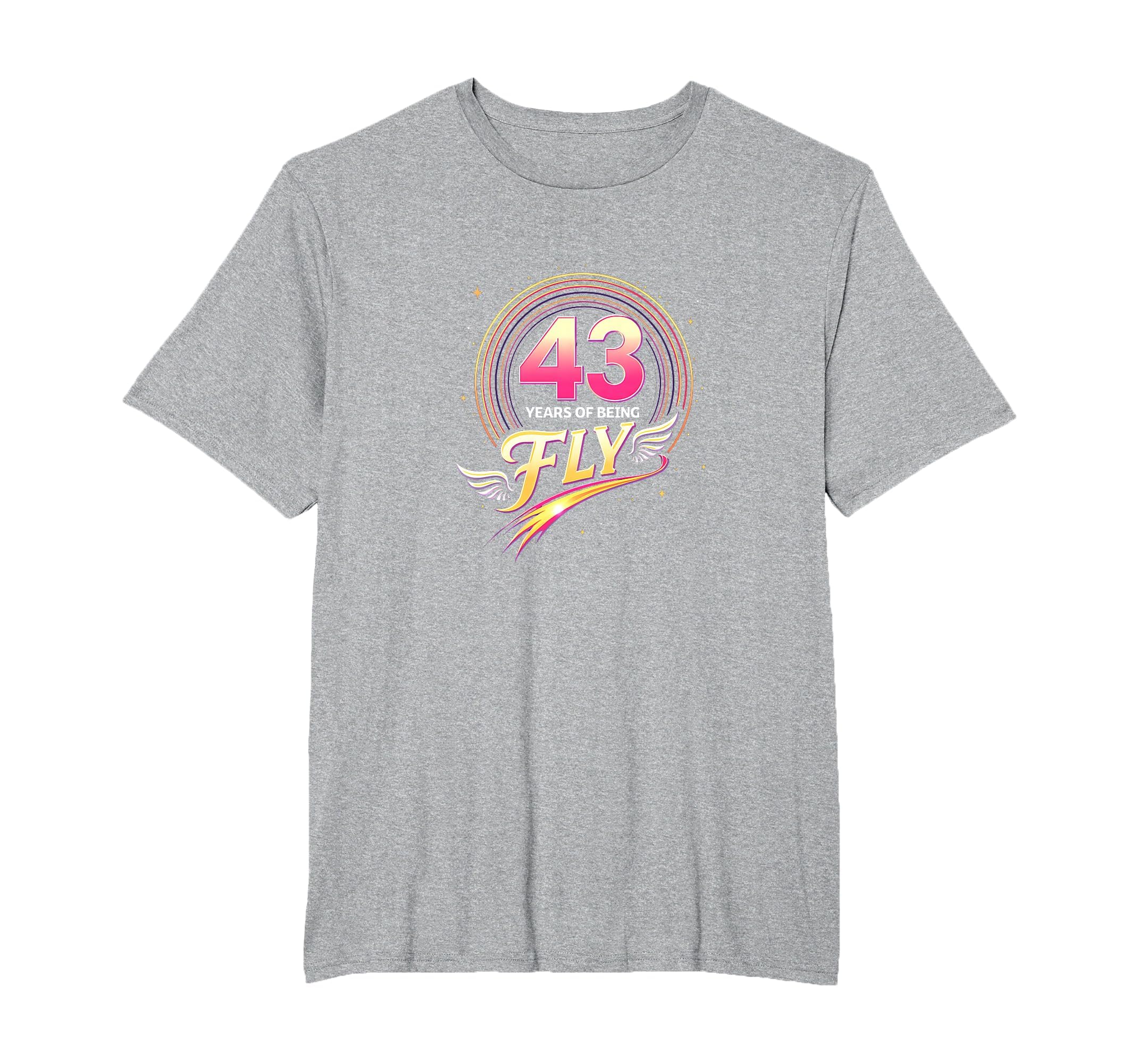 43 Years Being Fly Birthday Gift Wing T-Shirt - Custom Art Print Men Women - T-Shirt, Sweatshirt, Hoodie